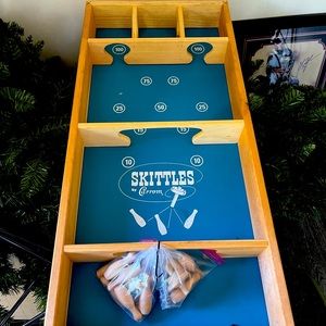 Vintage Carrom Skittles Antique Table Top Game -No Box